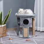 Cat Tree Activity Centre W/ Scratching Pad, Toy Ball, Cat House | Gray
