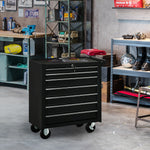 Roller Tool Cabinet, 7 Drawers, Garage | Black