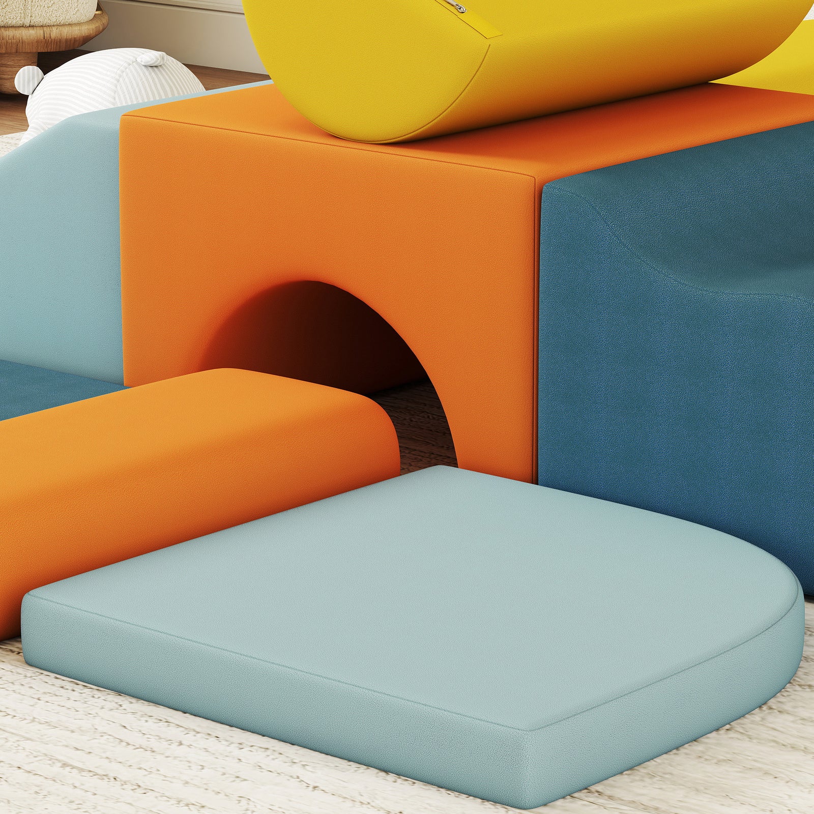AIYAPLAY 9-piece Soft Play Set With Detachable Cover For Kids Motor Skills