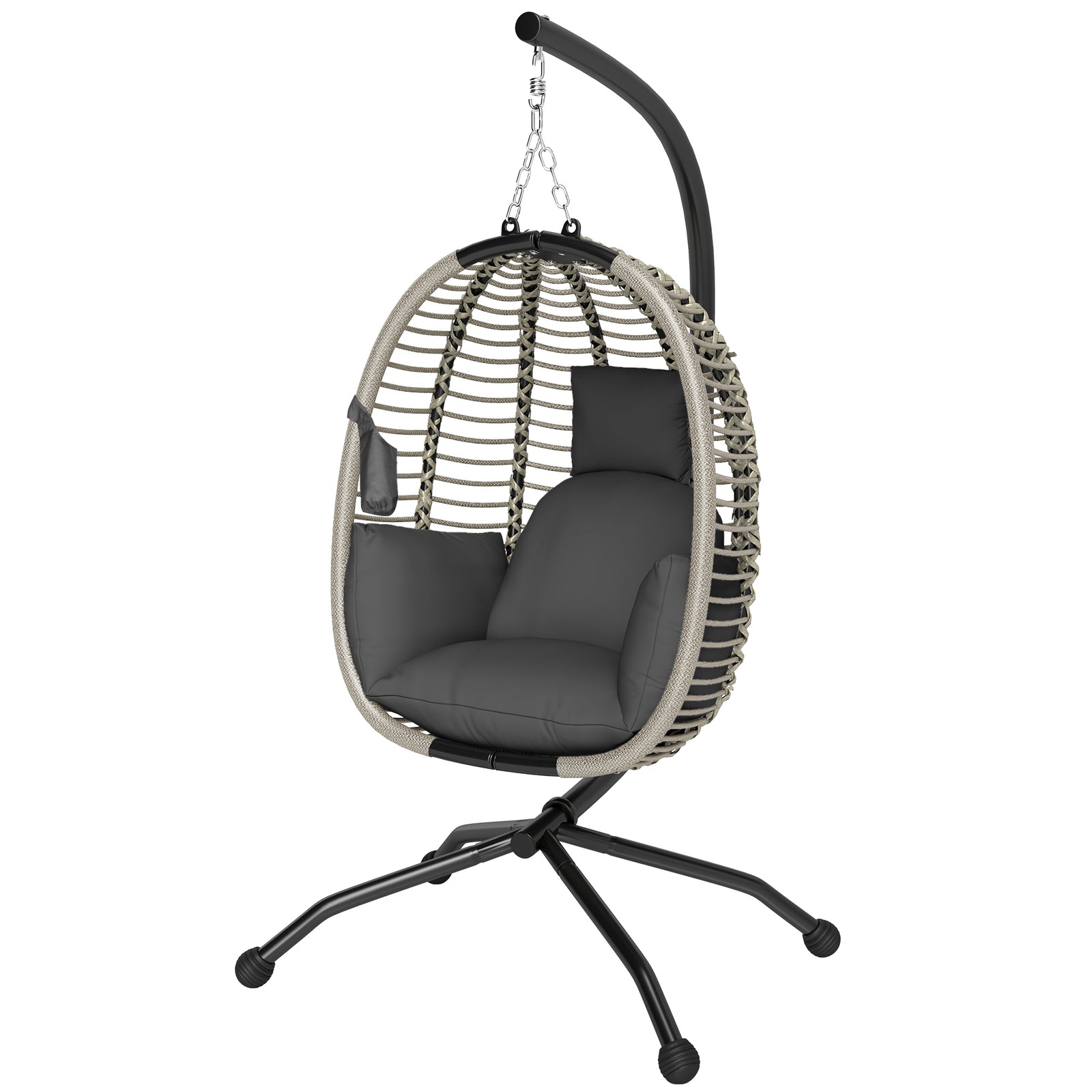 Hanging Swing Chair W/ Thick Cushion, Rope Hanging Chair