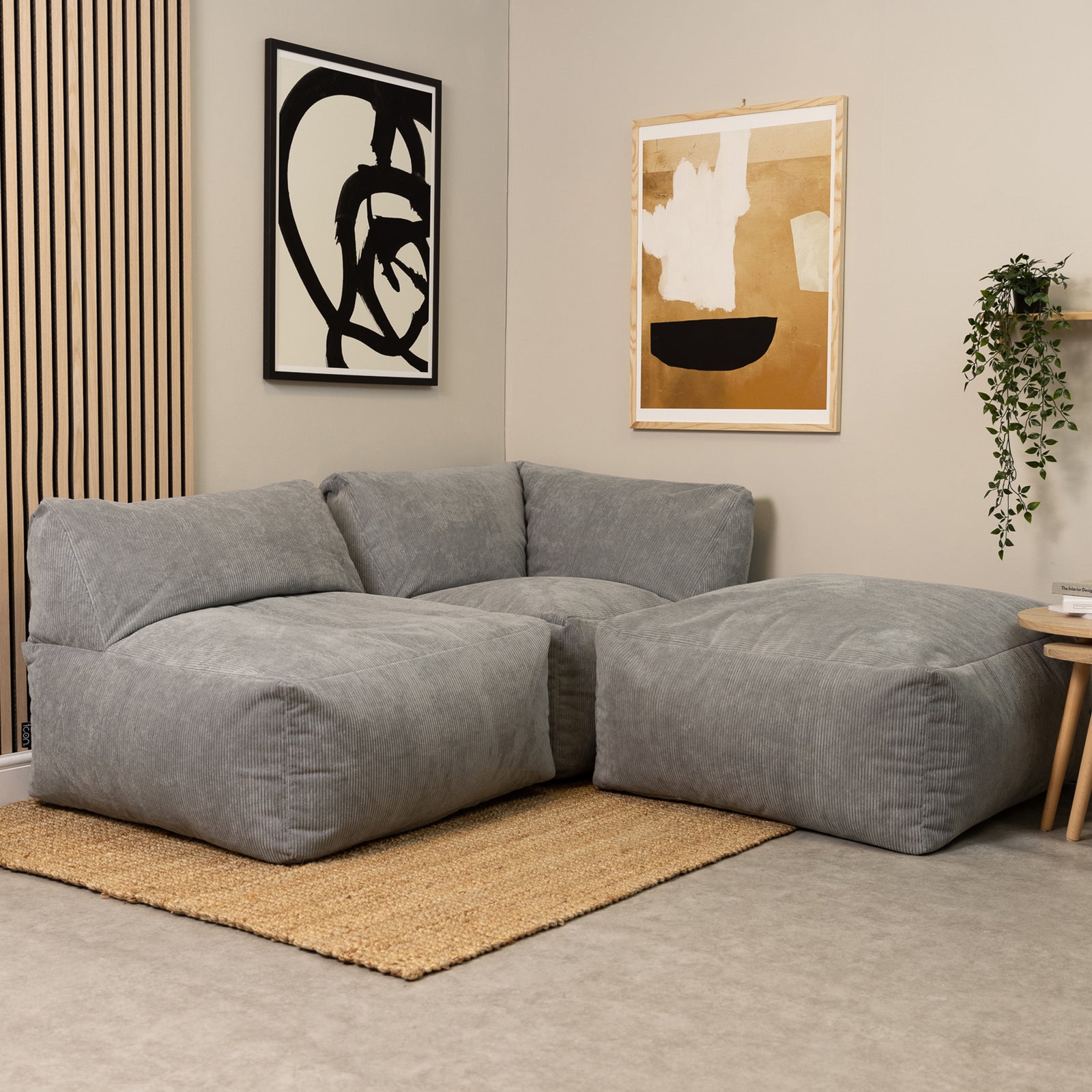 Tetra Cord Extra Large Pouffe | Charcoal