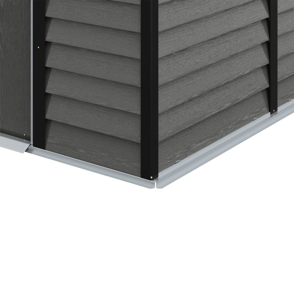 8 X 7 Ft Metal Storage Shed With Foundation, Double Sliding Doors & Vents, Weatherproof Outdoor Tool Shed For Garden Or Backyard