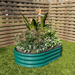 Galvanized Metal Raised Garden Bed – Elevated Planter Box With Safety Edging, Green, 120cm/160cm W X 80cm D X 30cm H | Small | Green