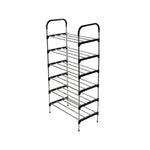 Multi Tiers Shoe Rack Organizer Stackable Space Saving Shoe Shelf | 6 | Black