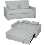 2 Seater Sofa Bed, Convertible Pull Out Bed Settee | Light Grey