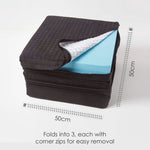 Faux Suede Orthopaedic Foam 3 Seater Booster Cushion | 50cm x 150cm | Black