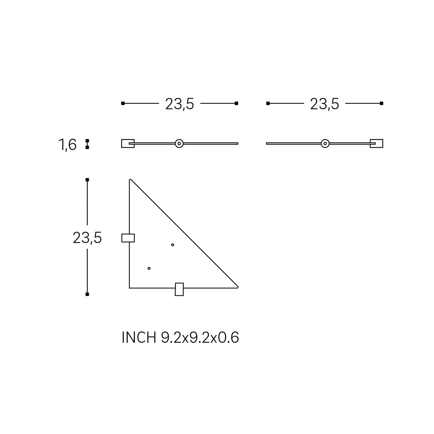 Corner Bathroom Shelf, Organizer, 32cm, Matt Black, Logic Collection