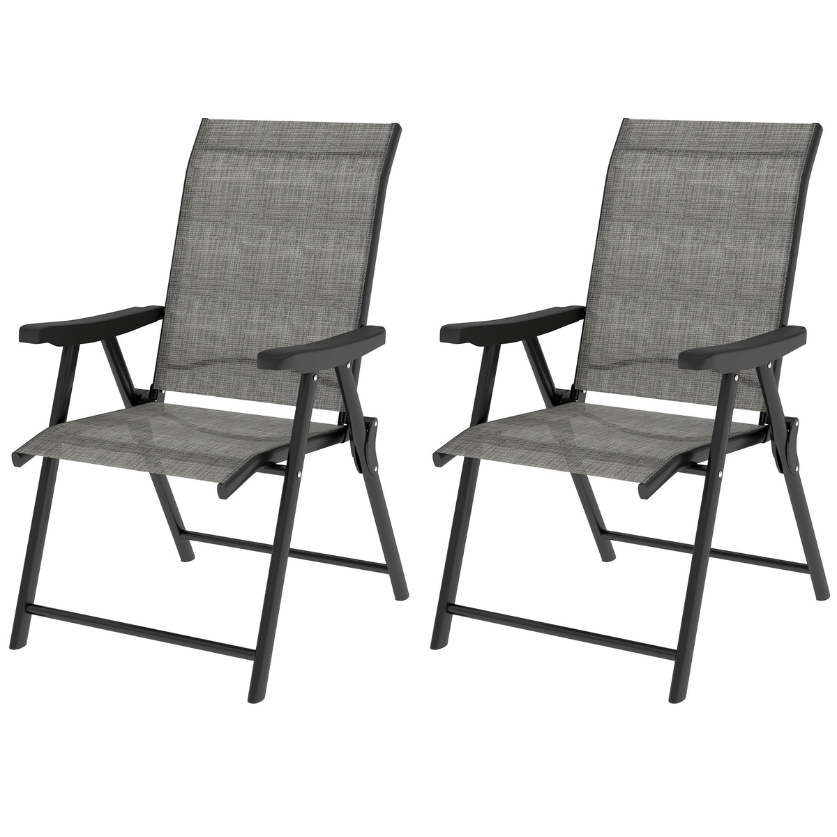 Folding Chair W/ Breathable Mesh Fabric Seat | Set of 2