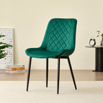 Stylish Miami Dining Table Set With 4 Velvet Amelia Chairs | Green