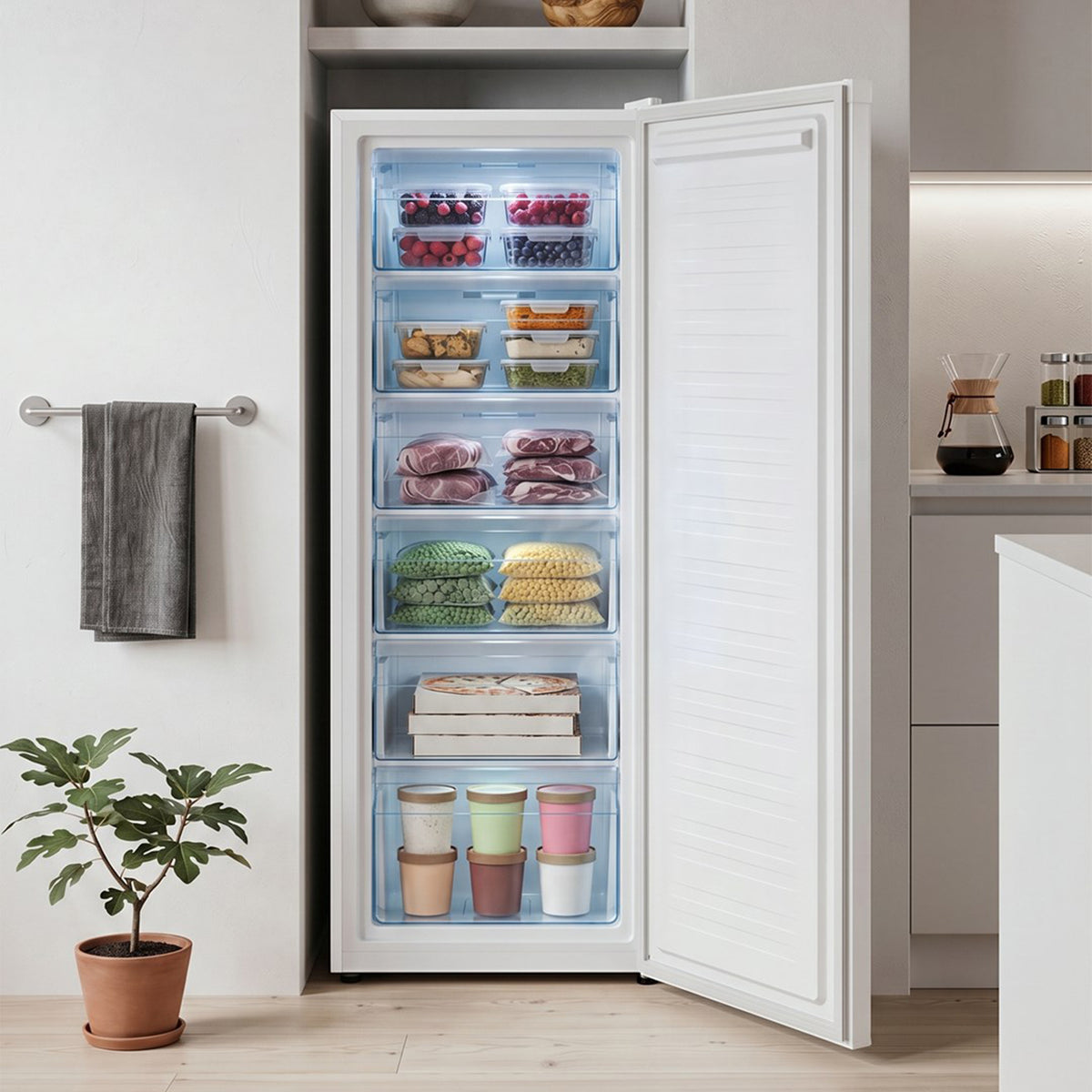 Airoa 175l White Upright Freezer