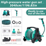High Pressure Water Gun Hose Reel Set 10m/15m/20m/25m/30m, Ready To Use Garden Watering Kit With Wall Mount & Accessories | 30m