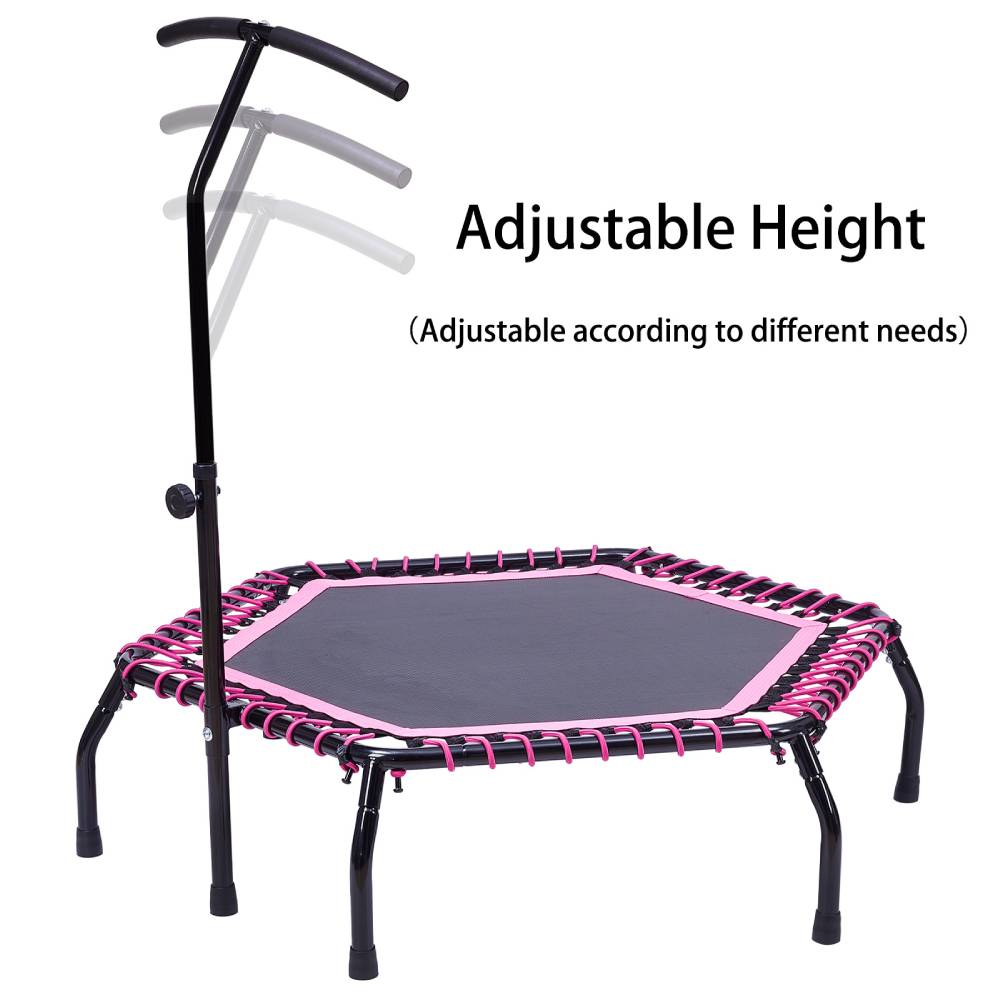 48in Bungee Cords Hexagonal Trampoline With Adjustable T-bar Handle