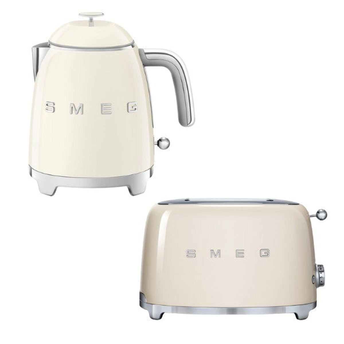 Klf05 & Tsf01 Retro Mini Kettle & 2 Slice Toaster Set | Cream