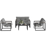 4pcs Outdoor Garden Furniture Set | Dark Grey