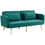 Convertible Sofa Bed Settee With Adjustable Backrest | One Size | Green