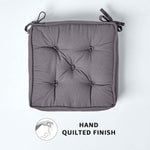 Cotton Dining Chair Booster Cushion | 40cm x 40cm | Charcoal Grey
