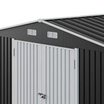 10x16ft Large Metal Storage Shed With Lockable Double Doors, 4 Windows, 4 Vents – Spacious Outdoor Tool Shed