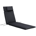 Garden Sun Lounger Chair Cushion Reclining Relaxer Outdoor | Jet Black