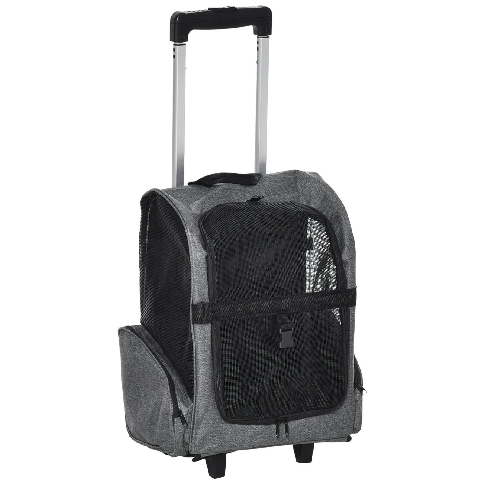 Pet Travel Backpack Bag Cat Puppy Dog Carrier W/ Trolley And Telescopic