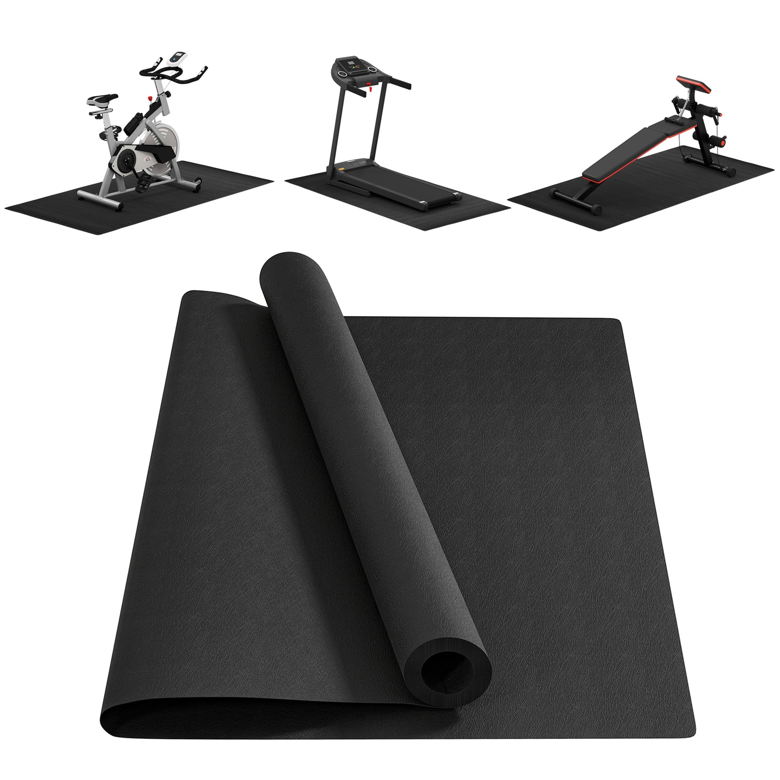 Thick Non-slip Equipment Mat For Gym & Fitness Equipment | Black