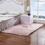 Rectangular Fluffy Shaggy Area Rug Pink Super Soft Plush Carpet For Bedroom | Small | Pink