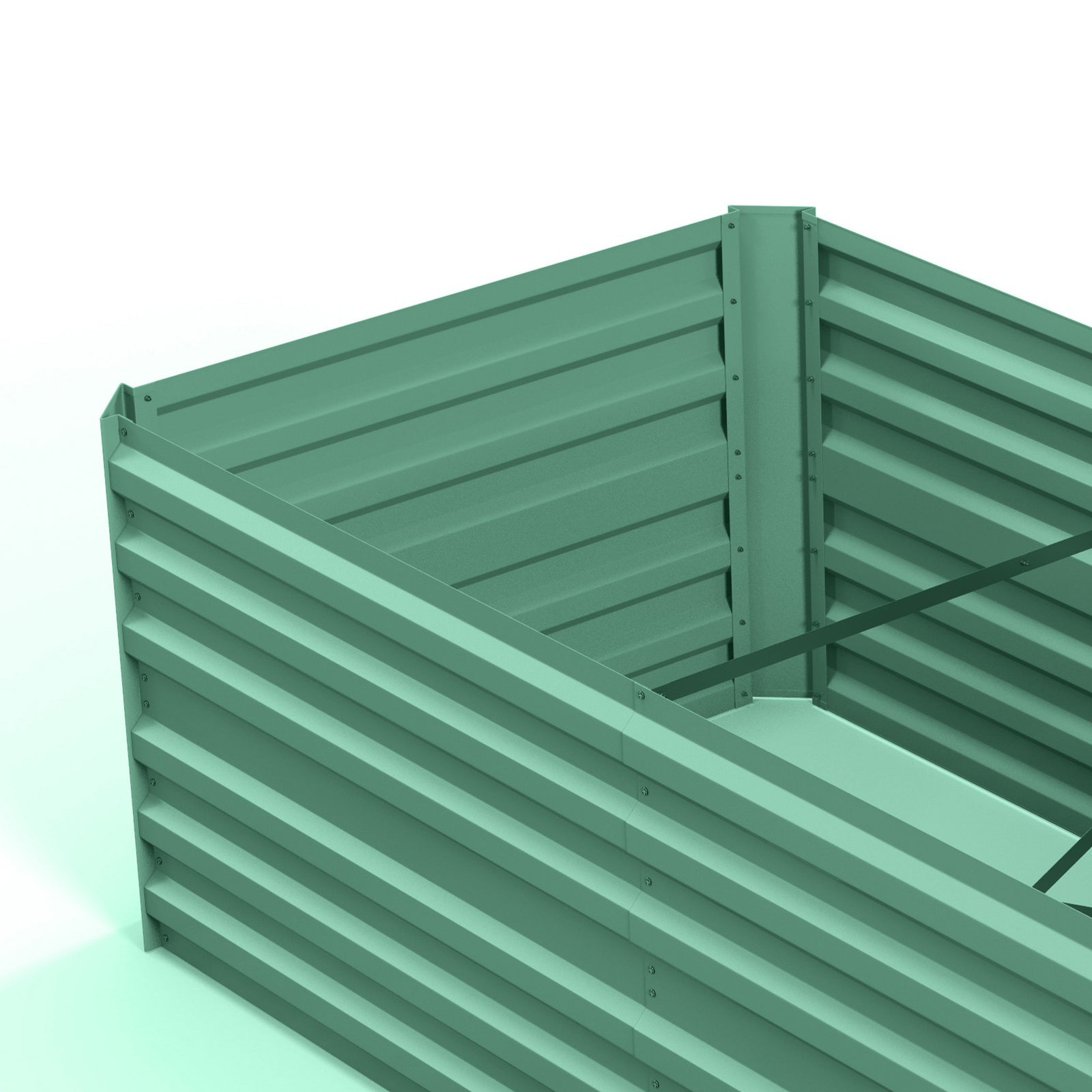 Galvanised Steel Outdoor Raised Bed W/ Reinforced Rod | Green