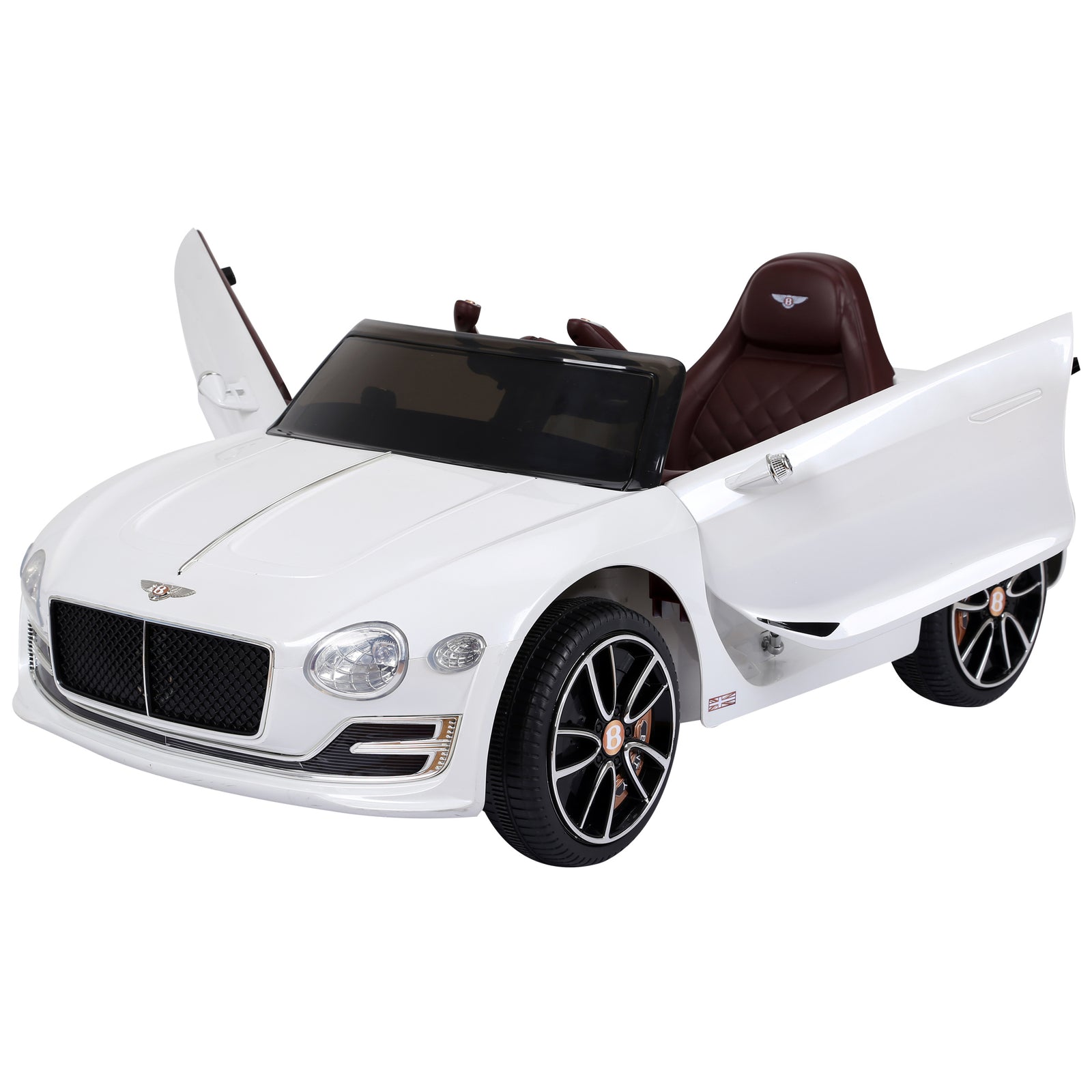 Electric Ride-on Car W/ Led Lights Music Parental Remote Control | White