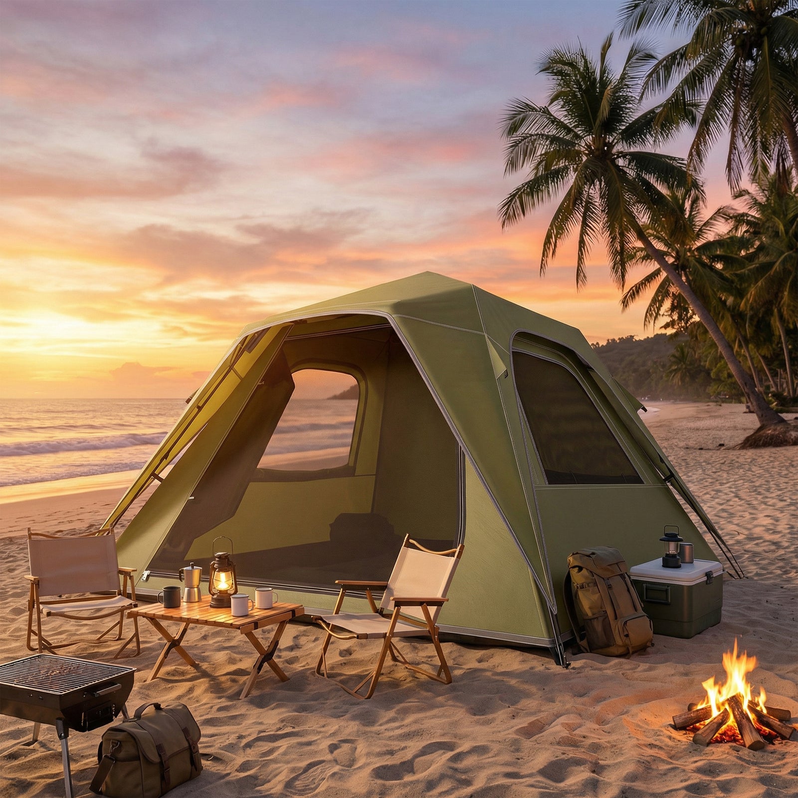 Pop Up Tent Waterproof Camping Tents 2-3 People | Green