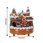 Christmas Xmas Castle Music Box Ornament With Warm Lights
