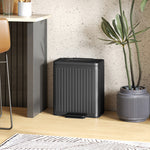 2 X 20l Double Rubbish Bin, Pedal Bin With Rubbish Bags | Black