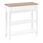 80x75cm Console Table W/ Drawer 2 Shelves Worktop Handle