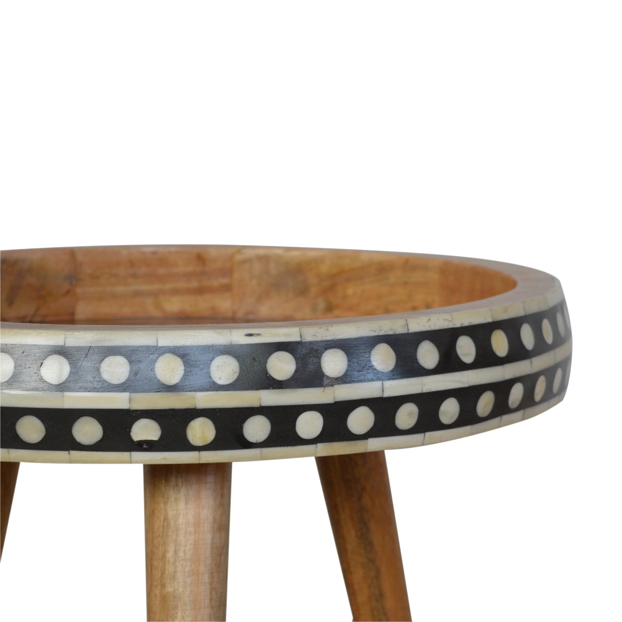 Solid Mango Wood Small Dotted End Table