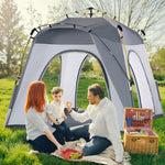 3 Man Pop Up Tent Automatic Camping Backpacking Dome Shelter | Light Slate Gray