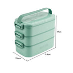 Stackable Bento Lunch Box With Handle 3 Layer | Light Green