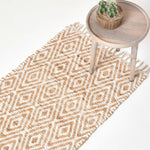 Sierra Neutral Diamond Pattern Hemp Chindi Rug | 200cm | Natural
