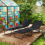 2 Piece Reclining Chaise Lounge With 5-level Adjust Backrest