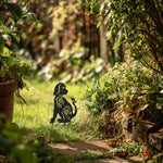 Metal Dog Silhouette Garden Ornament Outdoor Garden Decor