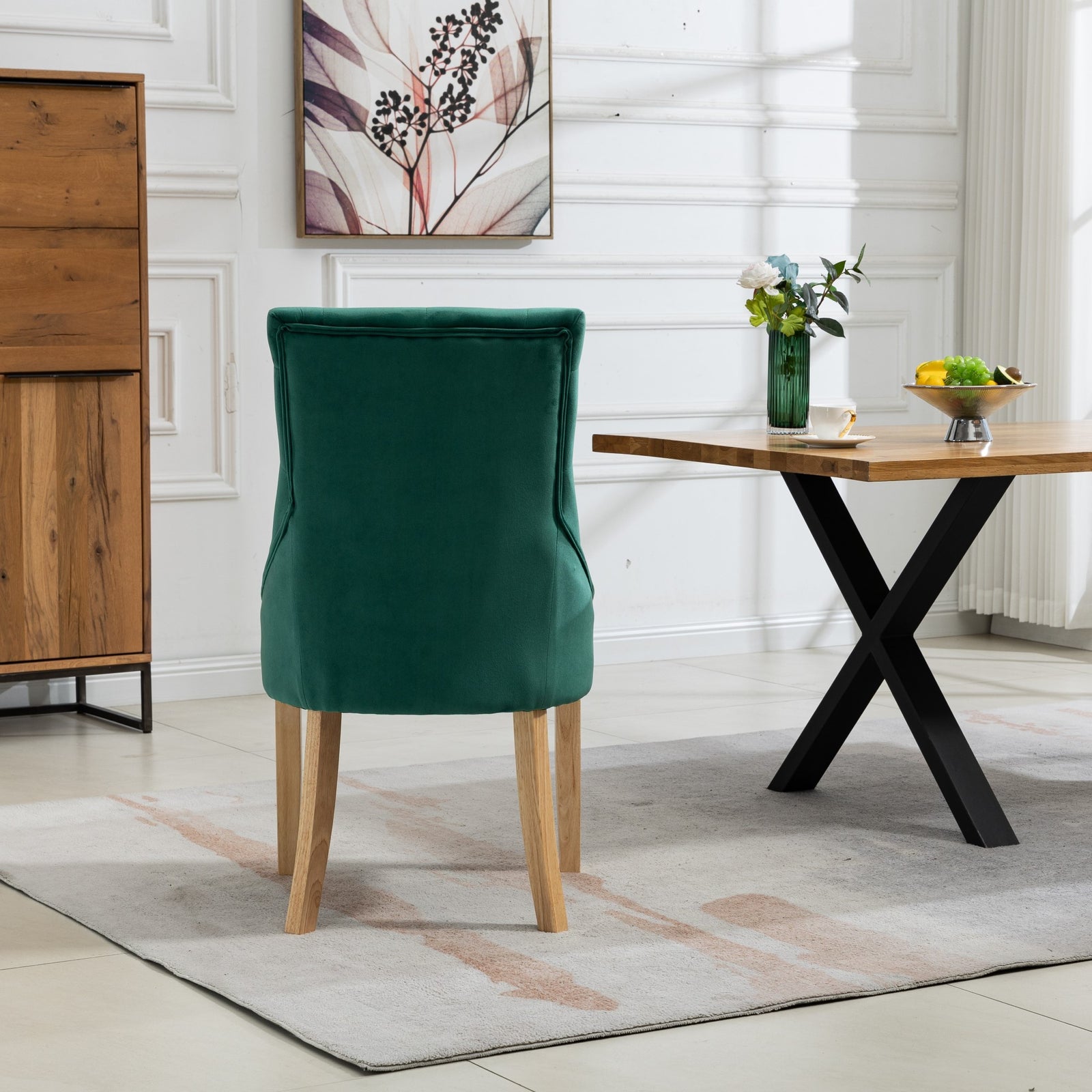 Set Of 2 Ravenna Velvet Dining Chairs | Green