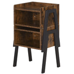 Set Of 2 Industrial Side Tables, Stacking, Shelf
