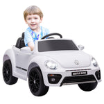 Volkswagen Beetle Licensed 12v Ride On Car W/ Remote Control | White