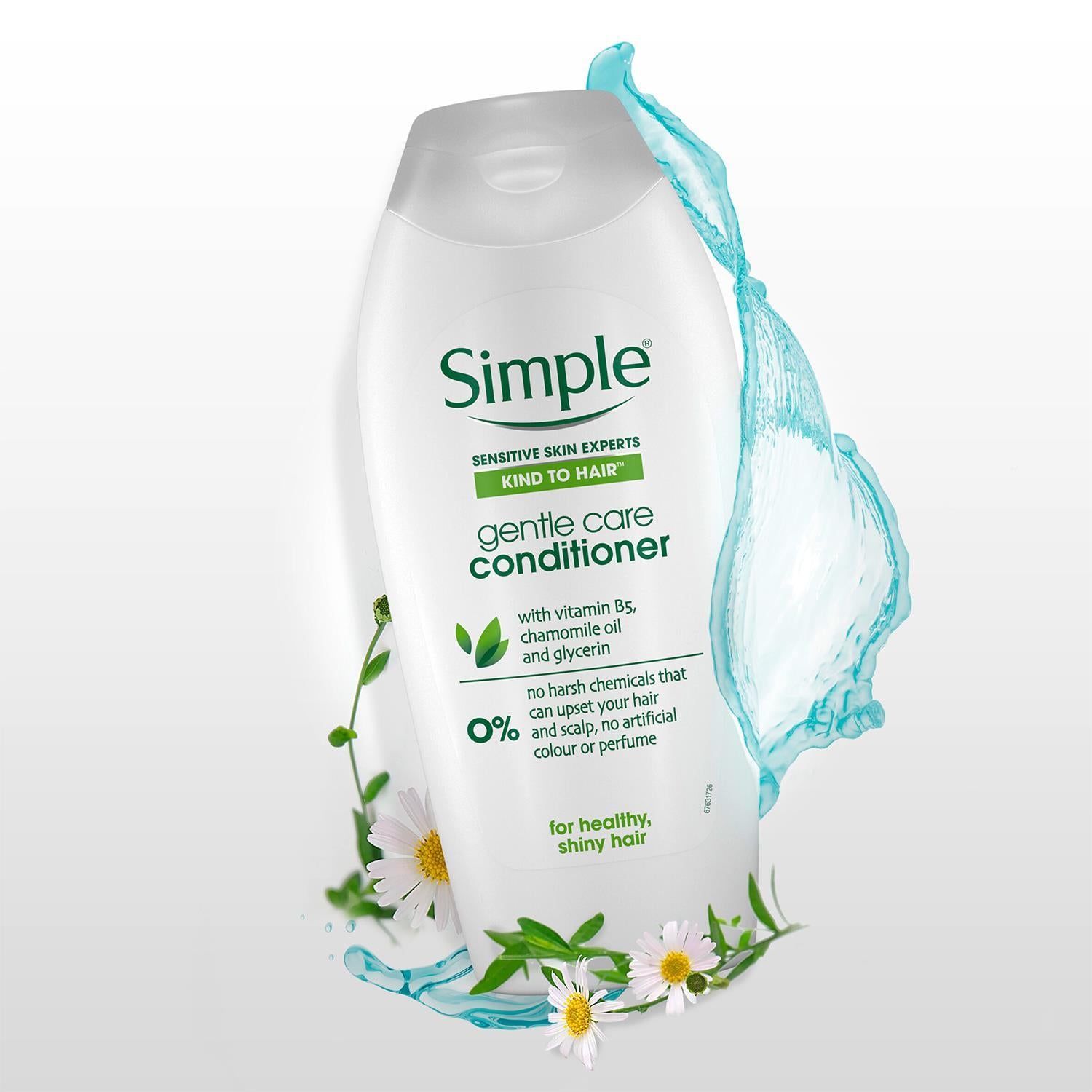 Simple Hair Shampoo Conditioner 400ml & Shower Gel 675ml Bundle