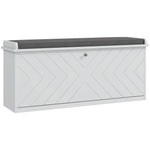 Shoe Bench With Flip Drawer, Cushion, 10 Pairs For Entryway