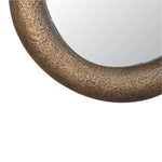 Solid Mango Wood Round Metallic Hammered Mirror
