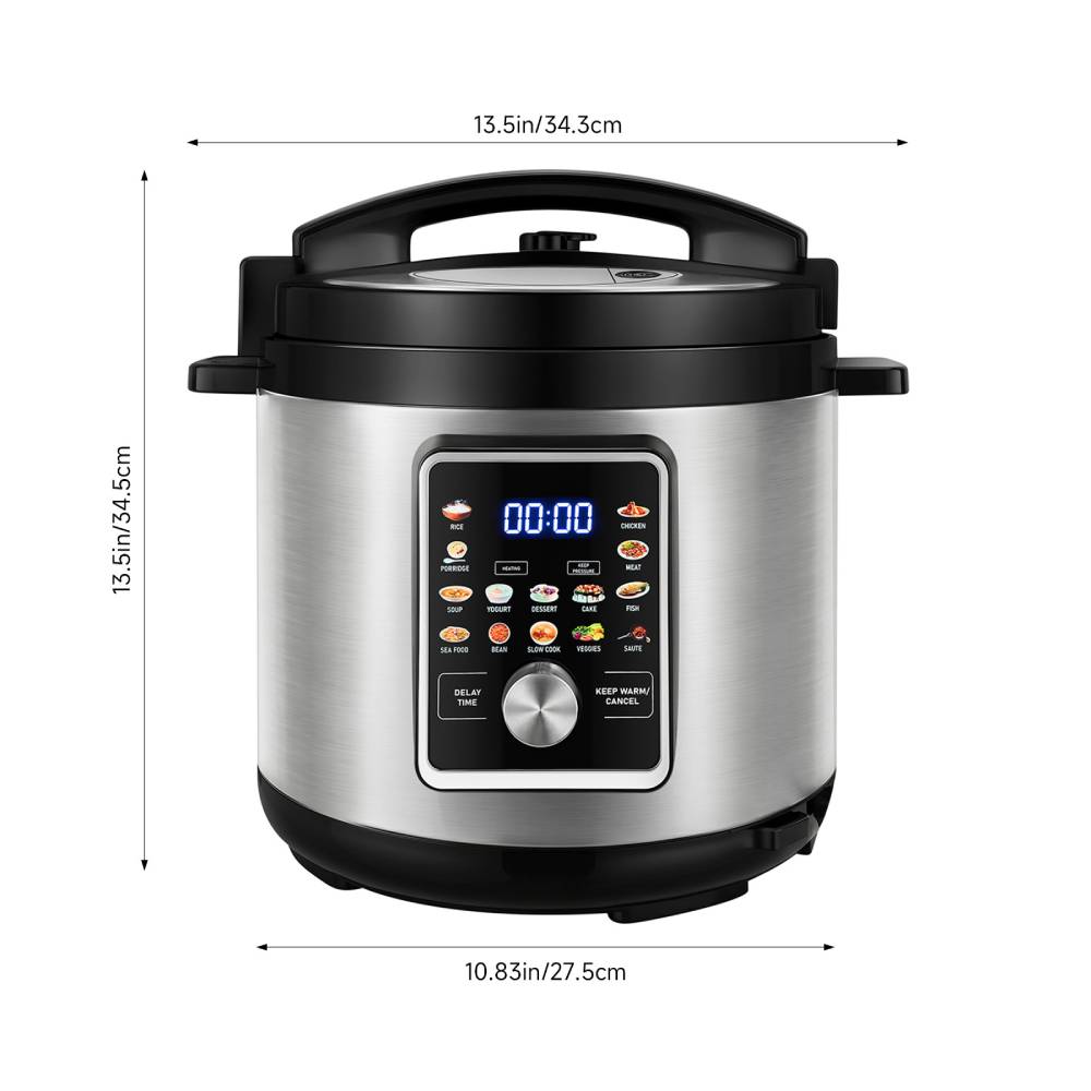 8l Smart Electric Pressure Cooker With Knob & Touch Screen, 1300w Multi Cooker, Non-stick Inner Pot