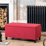 Henbury Fabric Storage Ottoman | Red