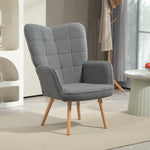 Upholstered Tufted Wingback Armchair With Seat Padding | One Size | Dark Grey