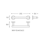Towel Rail Matt Black Architect Sp (30cm)