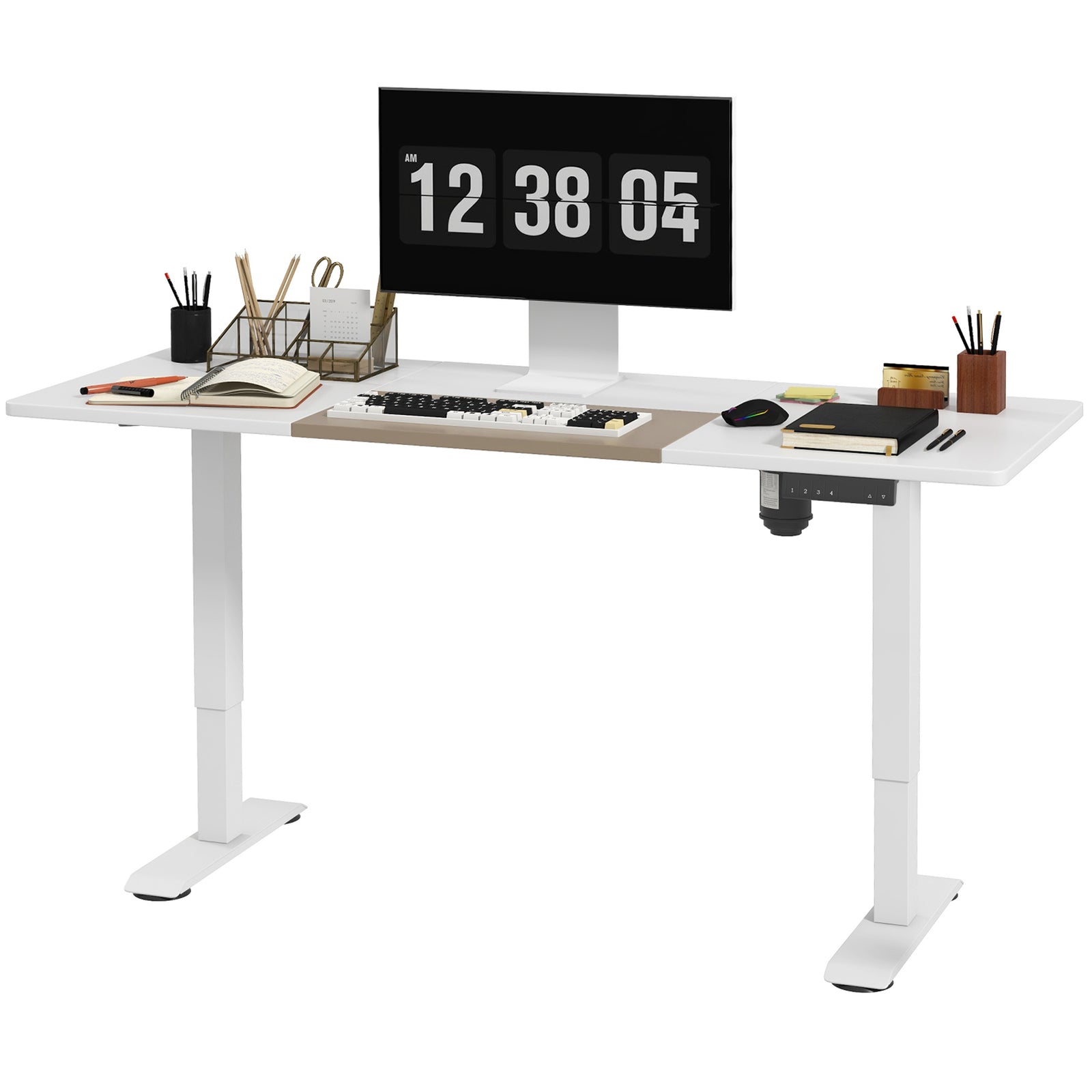 Height Adjustable Electric Standing Desk Preset | White