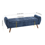 Modern Upholstered Storage Bench | Blue