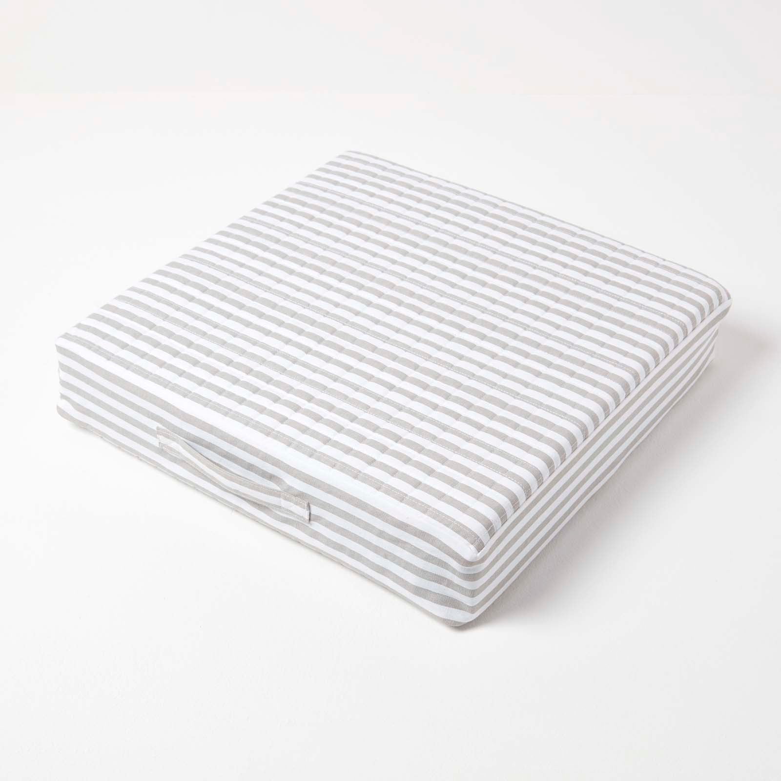 Cotton Orthopaedic Foam Armchair Booster Cushion | 50cm x 50cm | Grey & White